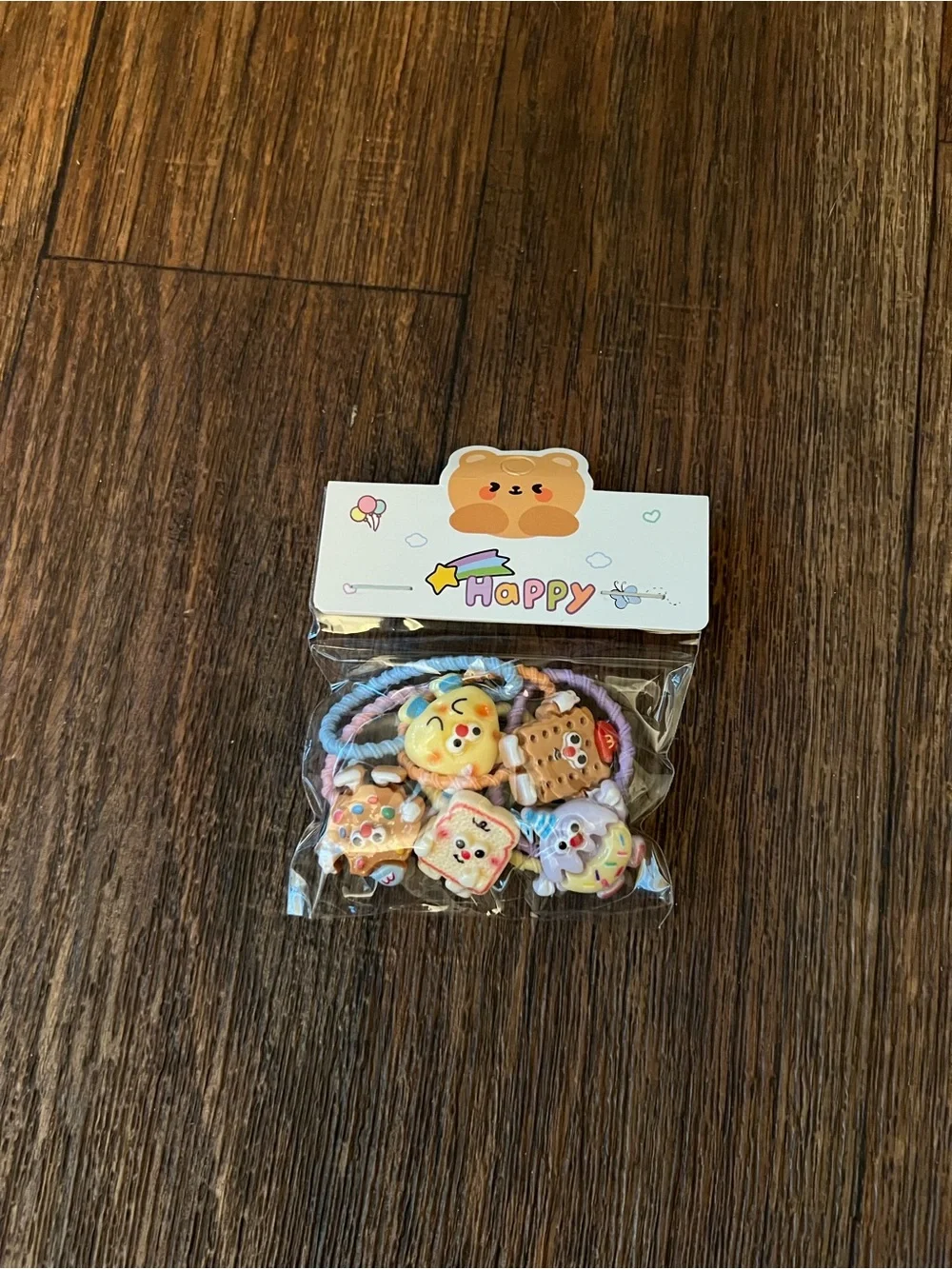 🍪🍩 5-Piece Snack Theme Hair Tie Set 🍞✨